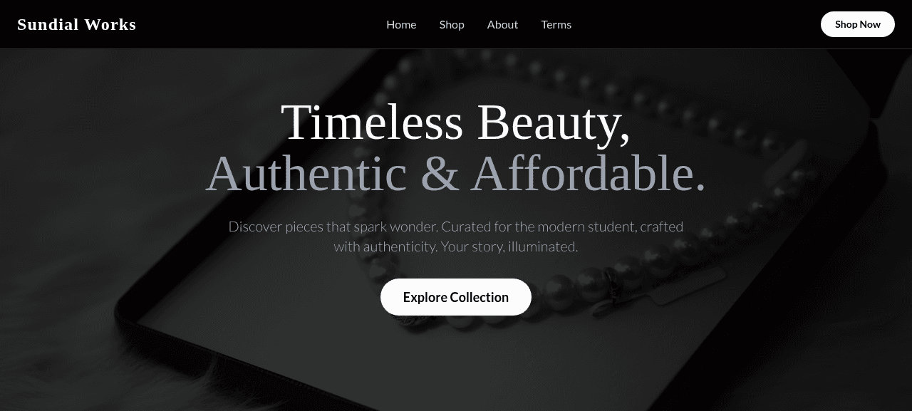Sundial Works — first screen